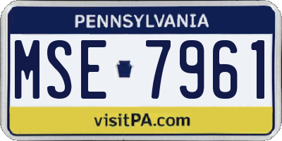 PA license plate MSE7961