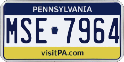 PA license plate MSE7964