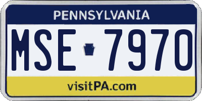 PA license plate MSE7970