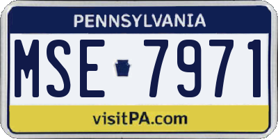 PA license plate MSE7971