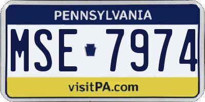 PA license plate MSE7974