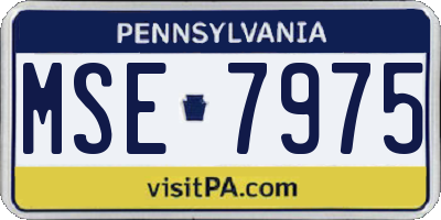 PA license plate MSE7975