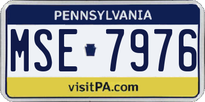 PA license plate MSE7976