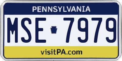 PA license plate MSE7979