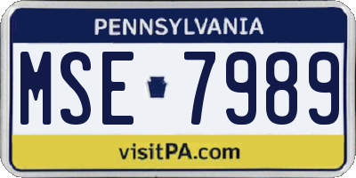 PA license plate MSE7989