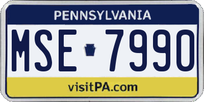 PA license plate MSE7990