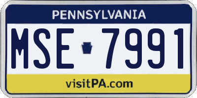 PA license plate MSE7991