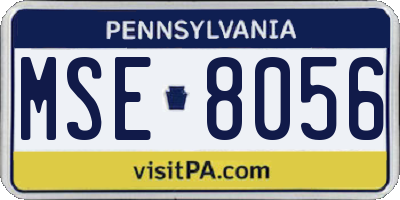 PA license plate MSE8056