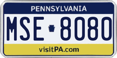 PA license plate MSE8080
