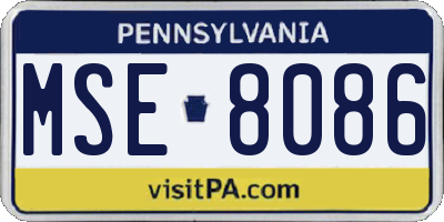 PA license plate MSE8086