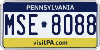 PA license plate MSE8088