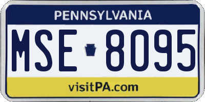 PA license plate MSE8095