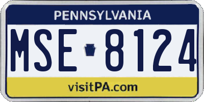 PA license plate MSE8124