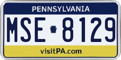 PA license plate MSE8129