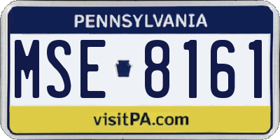 PA license plate MSE8161