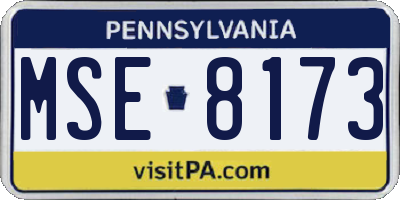 PA license plate MSE8173