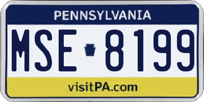 PA license plate MSE8199