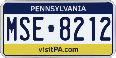 PA license plate MSE8212