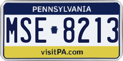 PA license plate MSE8213