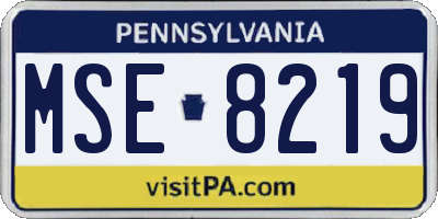 PA license plate MSE8219