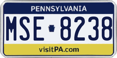 PA license plate MSE8238