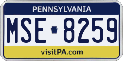 PA license plate MSE8259