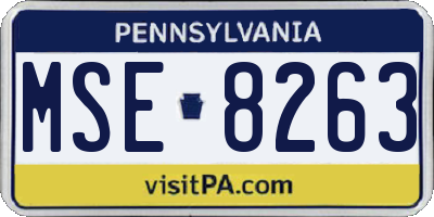 PA license plate MSE8263