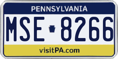 PA license plate MSE8266