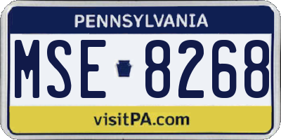 PA license plate MSE8268