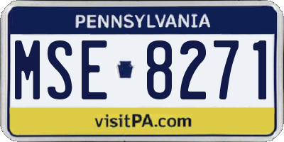 PA license plate MSE8271