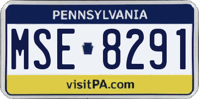 PA license plate MSE8291