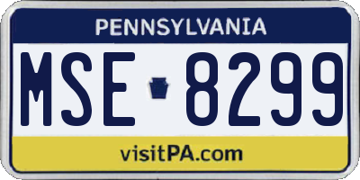 PA license plate MSE8299