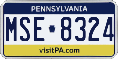 PA license plate MSE8324