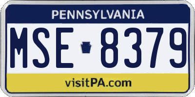 PA license plate MSE8379