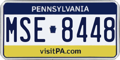 PA license plate MSE8448