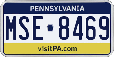 PA license plate MSE8469