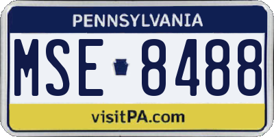 PA license plate MSE8488