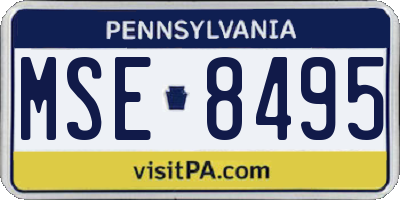 PA license plate MSE8495