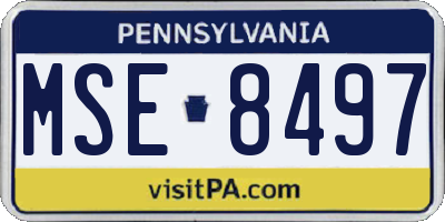 PA license plate MSE8497