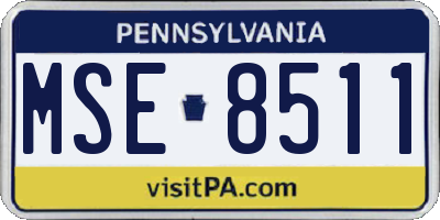 PA license plate MSE8511