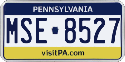 PA license plate MSE8527