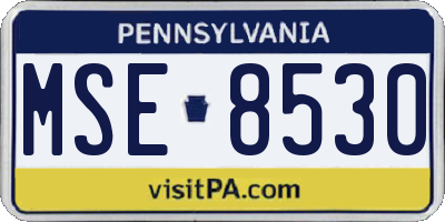 PA license plate MSE8530