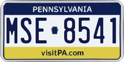 PA license plate MSE8541