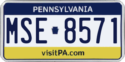 PA license plate MSE8571
