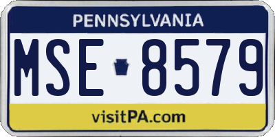 PA license plate MSE8579