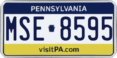 PA license plate MSE8595