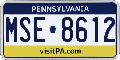 PA license plate MSE8612