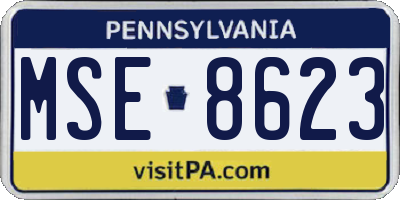 PA license plate MSE8623