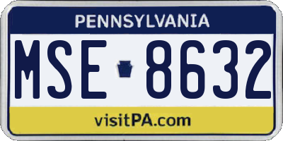 PA license plate MSE8632