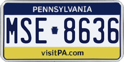 PA license plate MSE8636